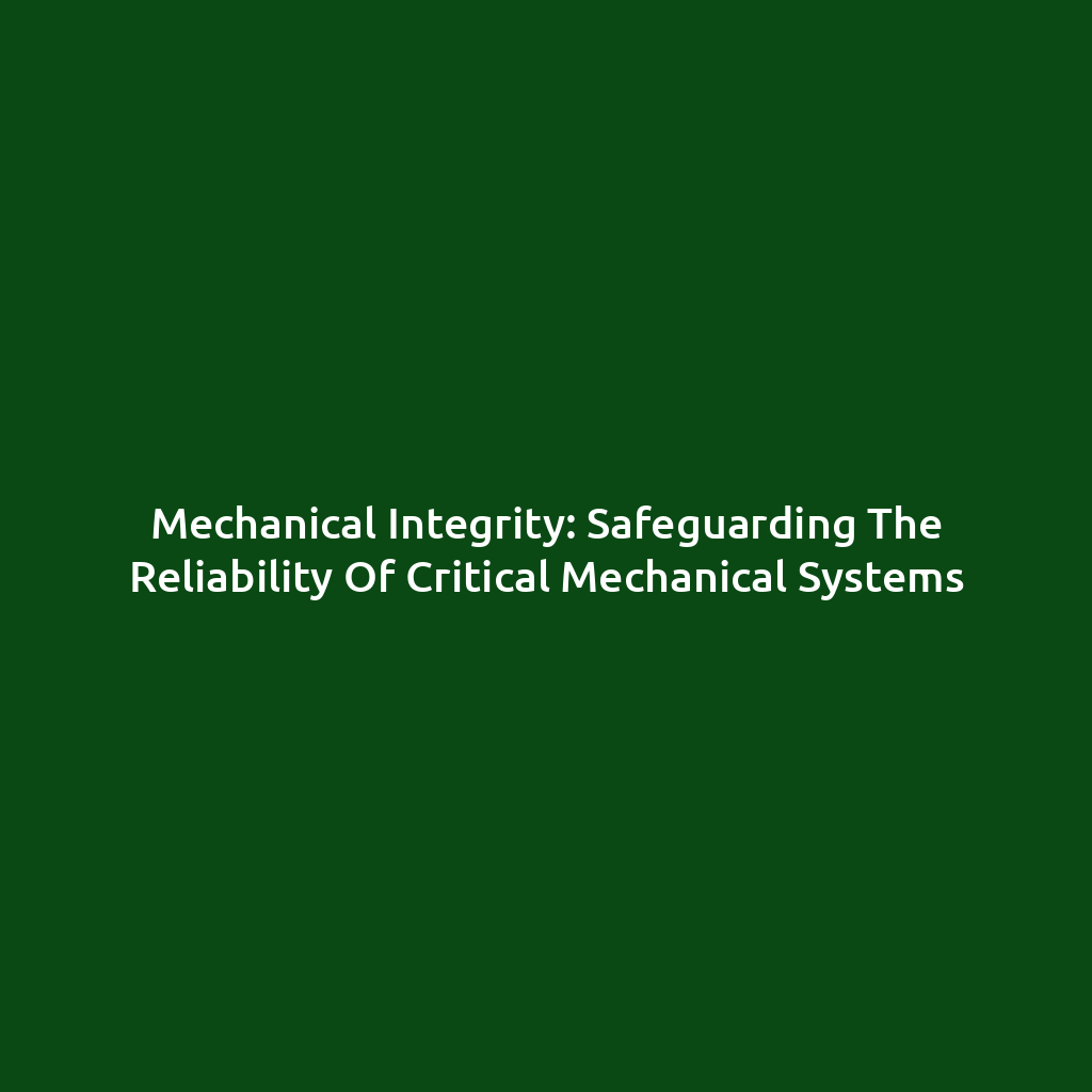 Mechanical Integrity
